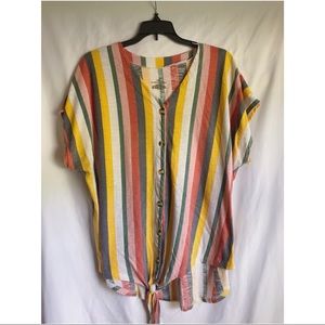 Retro v-neck tie shirt